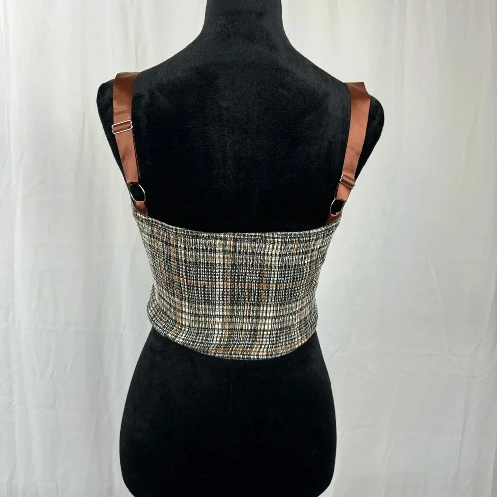 NWT Fabonics Plaid Corset Adjustable Cami Top Sz Small - Picture 4 of 6
